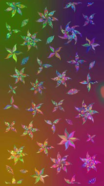 Çiçek duvar kağıdı. Çizim kalıbı. Raster illüstrasyonu. Kahverengi renklerde. Renkli süs kenarı. Hint süsü..