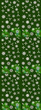 Raster güzel kumaş deseni çiziyor. Çiçek deseni. Düz Çiçek Elementleri Tasarımı. Renkli Bahar Teması çizim şablonu.