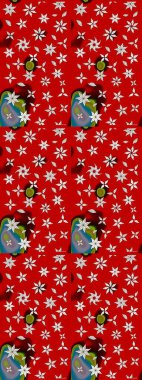 Raster Floral Illustration, Asyalı tekstil. Kırmızı renkli etnik çiçeklerle zarif bir eskiz şekli..