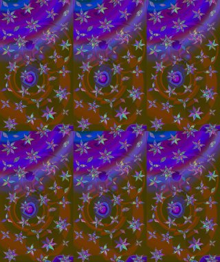 Kahverengi renkli çiçekler. Raster illüstrasyonu. Çiçek desenli eskiz, vuruşlar, sıçramalar, yaz çiçekleri..