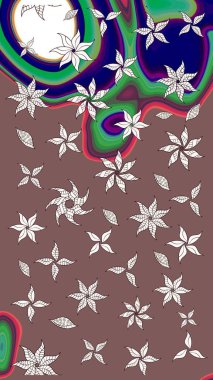 Küçük çiçekteki sevimli çiçek deseni. Raster illüstrasyonu. Tony 'nin kumaş kalıbını çiz. Modaya uygun kumaş deseni.