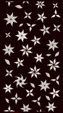 Siyah renkte güzel çiçekler, suluboya desenli, duvar kağıdı, kart ya da kumaş için fayanslı eskizler. Raster..