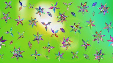 Soyut etnik raster çizim kalıbı. Kabile sanatı boho baskısı, klasik çiçek arkaplanı. Arkaplan dokusu, duvar kağıdı, yeşil renkli çiçek teması.