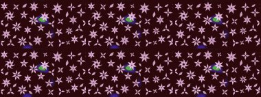 Çiçek izi. Suluboya çizim kalıbı. Suluboya tarzında kahverengi renkte çiçekler.