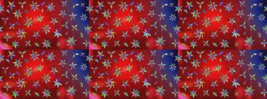 Klasik çiçek tasarımı elementleri. Raster illüstrasyonu. Kırmızı kıvırcık çiçekler kırmızı renkte şekillenir.