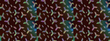 Kar taneleri deseni. Kar taneleri arka planda. Kar tanesi süsleme deseni. Raster illüstrasyonu. Arkaplanda soyut kar taneleri izole edilmiş düz tasarım.