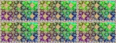 Klasik oryantal desen yeşil renklerden üstündür. Geleneksel raster ve altın desen. Damask pürüzsüz süsü.