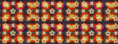 Noel ve yeni yıl moda baskıları için tatil tasarımı. Gri, kahverengi ve kırmızı renkler. Raster illüstrasyonu. Kar tanelerinin soyut arkaplanlı Noel deseni.