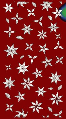 Raster illüstrasyonu. 3D çiçekler, eskiz. Kırmızı renklerde.