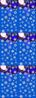 Desen, çizim, çiçek sınırı. Çiçek çelengi. Güzel, parlak, pürüzsüz kumaş, tuval. Kıvırcık, parlak örgü. Eski moda arka plan. Raster illüstrasyonu.