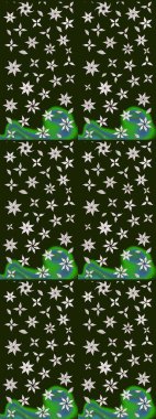 Ağaç dallı bahar çiçekleri ile desen, çiçek silueti ile gri renkler. Raster deseni.