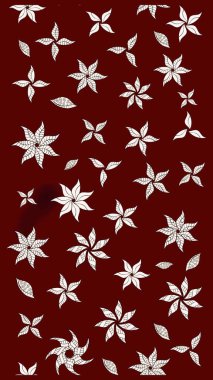 Vadinin çiçekleri kırmızı renklerde. Çiçeksel çizim kalıbının çizimi.