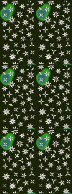 Çiçekli karalama şeklinde Raster çiçek deseni. Gri renklerde bahar çiçekleri. Raster illüstrasyonu.