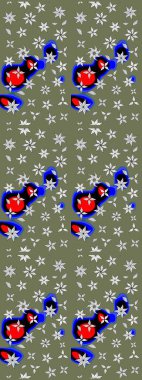 Modaya uygun kumaş deseni. Raster illüstrasyonu. Küçük çiçekteki sevimli çiçek deseni. Tony 'nin kumaş desenini çiz.