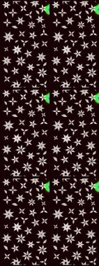 Raster illüstrasyonu. Raster illüstrasyonundaki çiçek desenli çizim. Güzel kumaş deseni. Siyah renklerde.