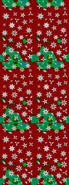 Düz Çiçek Elementleri Tasarımı. Güzel kumaş deseni. Raster illüstrasyonundaki çiçek desenli çizim. Renkli Bahar Teması çizim şablonu.