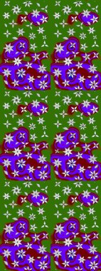 Raster illüstrasyonu. Yeşil renkte karalamalı çiçek deseni çiz.