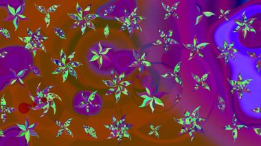 Yumuşak, mor renkte yaz çiçekleri. Raster illüstrasyonu. Raster deseni. Küçük çiçekte sevimli çiçek deseni var..