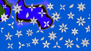 -Mavi çiçekler. Çiçek arkaplan. Raster deseni. Çiçek kompozisyonu. Küçük çiçekte güzel bir desen var. Doğa. Çiçek kolajı.