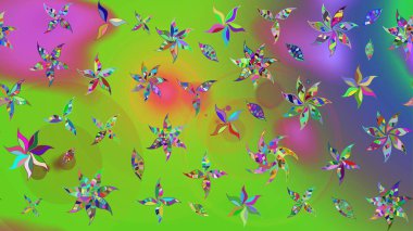 Tekstil tasarımı için yeşil renkli geleneksel halk çiçekleri buketi. Üzerinde gelincikler ve vadi zambakları olan renkli çiçek desenli nakış..