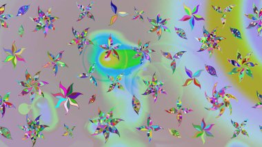 Moda baskısı, albüm, ambalaj kağıdı ve duvar kağıdı için zarif dekoratif süslemeler. Tarafsız renklerde şirin çiçekler. Küçük çiçekli basit bir çiçek çizimi. Raster illüstrasyonu.