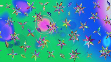 Sevgililer günü ve tebrik kartı konsepti için şık bir davetiye. Yeşil renkte manzaralı çiçek deseni. Çiçek kompozisyonu, el boyası, hassas şablon. Üst görünüm, yumuşak biçim.