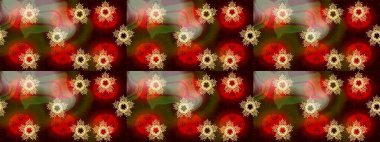 Kış kar taneleri, raster arka plan. Yüzey için tekrarlanan doku, ambalaj kağıdı, kahverengi, kırmızı ve bej rengi kar tanesi.