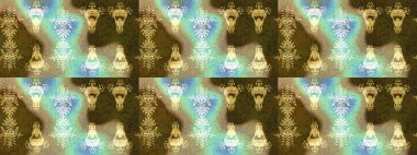 Kahverengi, nötr ve mavi renkte çiçeklerle çizilmiş çiçek deseni. Çiçekler suluboya tarzında kahverengi, nötr ve mavi renklerde.