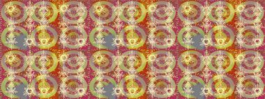 Renkli arka planda izole kar taneleri. Raster illüstrasyonu. Kar taneleri radyal bej, nötr ve sarı renkler.