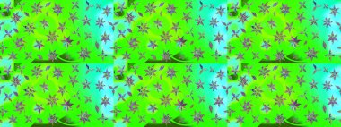 Suluboya elle çizilmiş çiçek desenli eskiz deseni. Parlak renkli fantezi çiçekleri, yapraklar, yeşil renkli tomurcuklar.