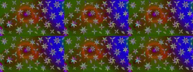 Süslü kumaş deseni. Çiçekli çiçek deseni, suluboya. Raster deseni.