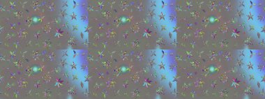 Bir sürü gri ve soyut çiçekli tropik eskiz deseni. Varicologray Raster çizimi. Küçük çiçekte sevimli çiçek deseni var..