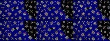 Yumuşak, mavi renkte yaz çiçekleri. Raster illüstrasyonu. Küçük çiçekteki sevimli çiçek deseni. Raster deseni.