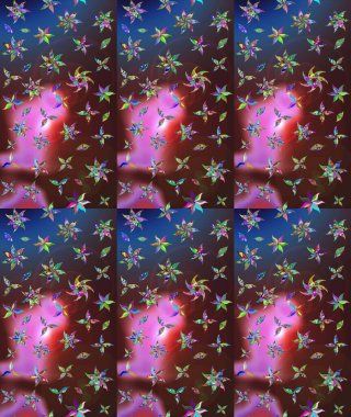 Kahverengi renkli çiçekler. Kumaş desenli papatya çiçekleri ayrıntıları.