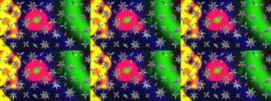 Güzel kumaş deseni. Düz Çiçek Elementleri Tasarımı. Renkli Bahar Teması eskiz kalıbı. Raster illüstrasyonunda çiçek deseni çizimi.