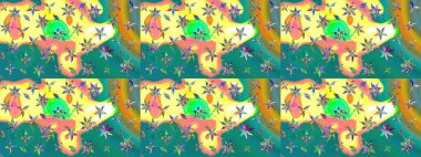 Küçük çiçekteki sevimli çiçek deseni. Mavi renkte çiçekler.