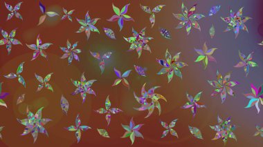 Çiçek desenli raster, kahverengi çizgi grafik desenli soyut raster arkaplan. Modern stil dokusu.