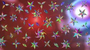 Kahverengi renklerde. Raster illüstrasyonu. Raster illüstrasyonundaki çiçek desenli çizim. Güzel kumaş deseni.