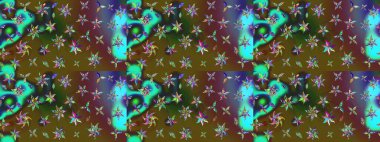 Raster illüstrasyonu. Küçük çiçekli şirin bir desen. Çiçek ve yapraklı çiçek deseni.