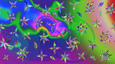 Egzotik çiçekler, botanik, yeşil renklerdeki parlak klasik doğa. Klasik tropikal doğal elementlerin suluboya seti. Raster illüstrasyonu.