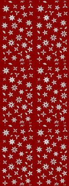 Çiçek desenli çizim. Raster illüstrasyonu. Asya tekstil tarzında. Kırmızı renkte çiçekler. Renkli Bahar Teması eskiz kalıbı. Düz Çiçek Elementleri Tasarımı.