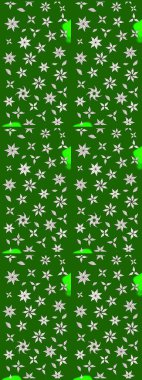 El çizimi çiçek çizimi deseni (fayans). Şirin çiçekli, desenli, yeşil renkli bir eskiz deseni. Tekstil için suluboya çizim deseni.