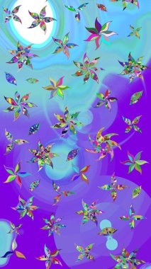 Parlak elementlerin. Çizim çiçek deseni duvar kağıdı, web sitesi arka planı, ambalaj kağıdı, davetiye, broşür, afiş veya web sitesi için kullanılabilir. El çizimi Raster illüstrasyonu.