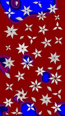 Küçük çiçekli basit bir çiçek çizimi. Kırmızı renkte sevimli çiçekler. Moda baskısı, albüm, ambalaj kağıdı ve duvar kağıdı için zarif dekoratif süslemeler. Raster illüstrasyonu.