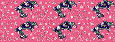 Raster Hip kumaş deseni. Eskiz Vintage Çiçek Deseni.