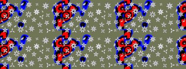 Şirin, zarif çiçekler Raster illüstrasyonu. Davetiye ve kartpostal tasarımı için dekoratif çiçek unsurları. Tekstil için figür. Yapraklı çizim şekli. Poster veya kapak için arkaplan.