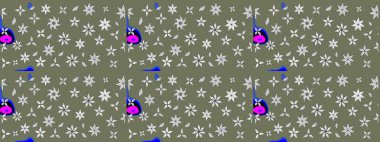 Tekstil veya kitap kapakları, imalat, duvar kağıtları, baskı, hediye paketi ve yapıştırma kitabı için çiçek eskizi geçmişi. Küçük çaplı çiçeklerdeki basit şirin desenler. Raster illüstrasyonu.