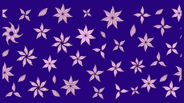 Mavi renkli çiçekler. Raster illüstrasyonu. Tropikal çizim çiçek deseni.