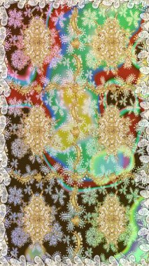 Tarafsız renklerde altın rengi ve altın elementler üzerinde altın pürüzsüz desen. Tarafsız renklerde, altın elementlerle kusursuz klasik desen. Noel, kar tanesi, yeni yıl.