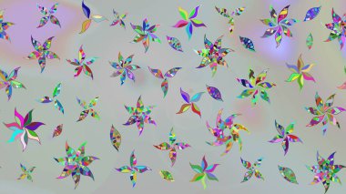 Gri renkler ve parlak çiçekler üzerine soyut çizim deseni. Küçük çiçekte hoş bir çiçek deseni var. Çiçek elementli zarif raster dokusu..